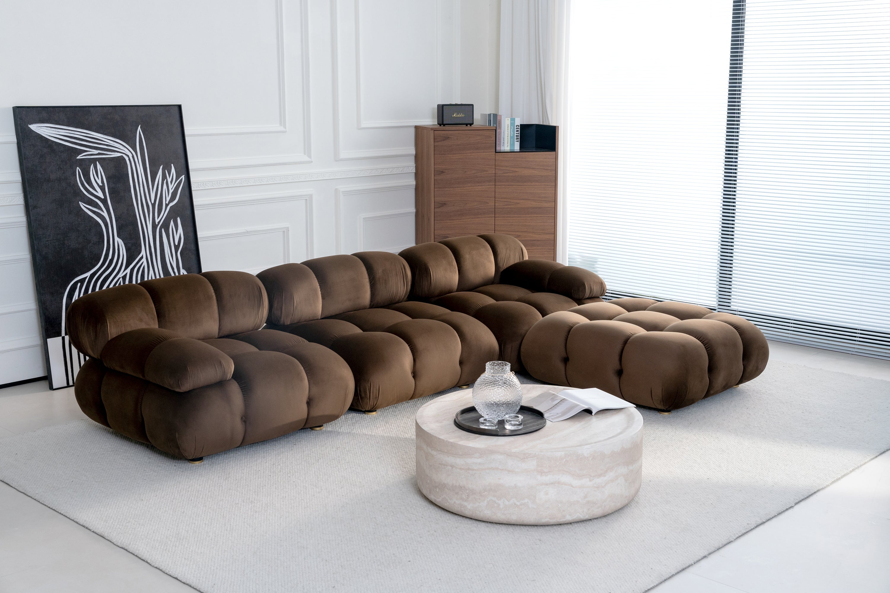 Maven Chaise Lounge Chocolate Brown